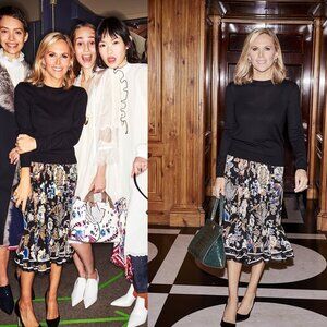 NWT Tory Burch Louisa Silk Skirt in Midnight Happy Times Size 00, 0, 10 $598